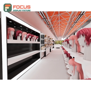 Custom Wig Display Cabinet Glass Panel Lighted Drawer Multi Shelf Hair Store Display Cabinet Fixture - Product Image 4