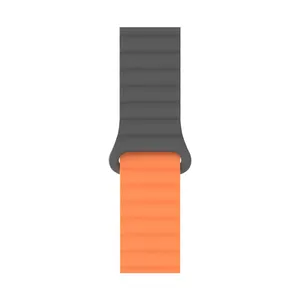 LEWO Esporte Curva Silicone Pulseira Relógio Inteligente Mens Substituição Pulseira De Relógio Magnético Para Apple Watch Ultra 8 7 6 5 4 SE