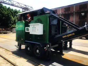 Upsen Ujc503 Mini Compact Concrete Crusher Epa Diesel Engine Drive Tracked Mobile Jaw Crusher