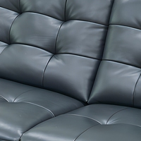 Modernes Quadratisches 2,85m Elektrisches Relaxsofa aus Vollnarbenleder, 3-Sitzer Ecksofa für Villa-Wohnzimmer mit USB-Anschluss