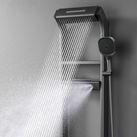 Robinet de Douche Mural Multifonctionnel Thermostatique en Laiton avec Finition Dorée pour Pluie, Jet et Massage Doux