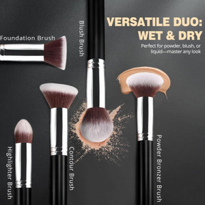 Juego de 14 Brochas de Maquillaje OEM Profesionales para Base, Sombra de Ojos, Corrector, Rubor, Polvo, <span class=keywords><strong>Bronceador</strong></span>, Aplicador con 2 Esponjas de Maquillaje - Product Image 4