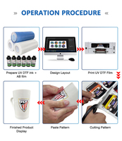 Imprimante UV DTF 30 cm Xp600 à 2 têtes avec laminateur, transfert à froid, imprimante numérique UV DTF pour autocollants avec système d'impression à encre blanche et vernis
