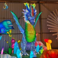 Maßgefertigte Große Bunte Geflügelte Drachen-Laterne Glitzernde Tier-Laterne für Outdoor-Ausstellungen & Vergnügungsparks