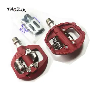 Taozik TP108 lock Spd Flat Multi Terrain Nylon Plastic Bearings Self Lock Mountain Bike Pedals