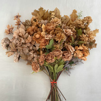 Série brun clair salle de mariage fleur hôtel plafond accessoires bouquet artificiel rétro automne thé au lait fausse fleur