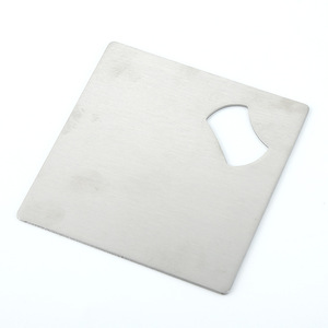 Stainless steel square <b>beer</b> <b>coaster</b> bottle opener, metal square <b>coaster</b> bottle opener - Product Image 5