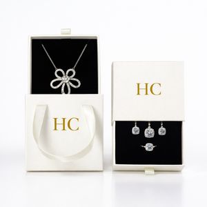 Boîte à bijoux de luxe personnalisée pour cadeau de mariage, coffret rigide avec tiroir, insert en velours, estampage à chaud, logo personnalisé, prix de gros - Product Image 5