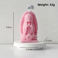 Statue de la Vierge Marie, bougie parfumée, version cartoon, accessoire créatif pour la photographie et décoration de Pâques