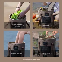Cubo Plegable Portátil de PVC de 20L con Válvula, Bolsa de Almacenamiento de Gran Capacidad de 3mm de Grosor