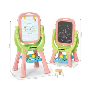 Children develop interest in painting vertical 2 in 1 bracket drawing board long legs short legs with chair plastic toys