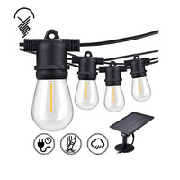 Guirlande lumineuse solaire à LED avec ampoules S14, 15 lampes, décoration de mariage en plein air