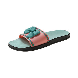 Jolies sandales féminines pantoufles pour femmes avec toboggans d'intérieur bowknot filles - Product Image 4