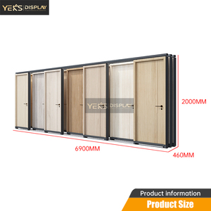 로고 사용자 정의 새로운 디자인 푸시 풀 슬라이딩 금속 소재 인테리어 슬라이딩 창 도어 디스플레이 스탠드 쇼룸 - Product Image 2