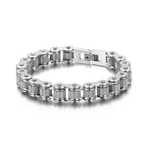 Resoul - Brazalete de Acero Inoxidable 316L Antideslustre para Hombre, Cadena Estilo Motociclista, Brazaletes de Acero Inoxidable, Cadena de Mano Hip Hop - Product Image 4