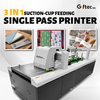 Imprimante d'emballage Giftec 3 en 1 à passage unique, alimentation automatique pour serviettes, sacs alimentaires, machine d'impression d'emballage pour petites séries