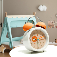 Réveil à double cloche en forme d'avocat, réveil silencieux lumineux rétro pour la chambre des enfants et les étudiants