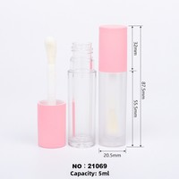 Vente en gros de tubes à gloss à lèvres de grande taille, 5 ml, emballage cosmétique personnalisé avec logo, flacon rond blanc, noir, rose, tubes à gloss à lèvres
