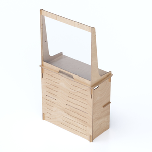 Escritorio de recepción de madera moderno de calidad italiana, altura ajustable para centro comercial, hotel, gimnasio, divisor de soporte impreso con logotipo de Color personalizable - Product Image 1