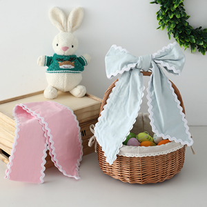 Decorazione Personalizzata per Porta con Ghirlanda e Nastro, Fiocco in Tela Gingham per Celebrazioni Primaverili - Product Image 4