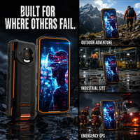 Smartphone robuste 5G 6,8 pouces Android 13 IP68 étanche Octa Core 6 Go de RAM 128 Go NFC Double SIM GPS 66W pour utilisation en extérieur