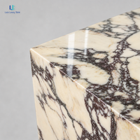 Table basse en marbre Luca Calacatta Viola |   Bloc rectangulaire en pierre naturelle polie, style moderne et luxueux, pour salon, villa, sur mesure