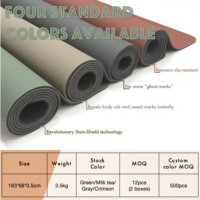 Tapis de yoga de luxe en caoutchouc naturel PU 5 mm, antidérapant, surface anti-taches, anti-odeur, pour la vente au détail haut de gamme