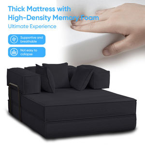 Sofá Cama Portátil de Tela Moderno, Minimalista y Masculino, con Diseño Envasado al Vacío para una Vida Urbana Compacta en Apartamentos de Hotel - Product Image 3