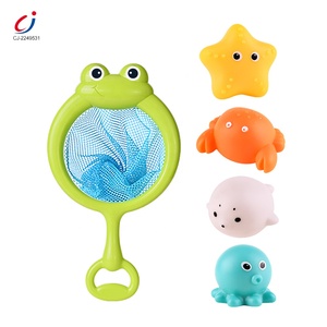 Jouet <span class=keywords><strong>de</strong></span> <span class=keywords><strong>bain</strong></span> pour bébé avec <span class=keywords><strong>filet</strong></span> <span class=keywords><strong>de</strong></span> pêche, animaux marins lumineux LED amusants en vinyle et caoutchouc pour jouer à la pêche dans l'eau - Product Image 5