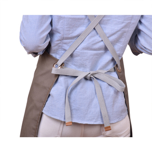 Tạp dề thợ cắt tóc bằng vải <span class=keywords><strong>canvas</strong></span> đã qua xử lý, phối dây đeo đen - Product Image 4