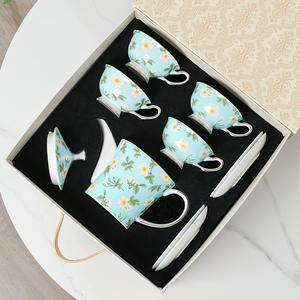 Service à thé et à café en porcelaine fine, coffret cadeau pratique pour déménagement - Product Image 6