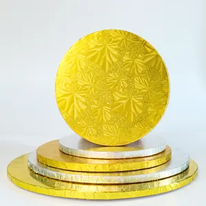 卸売ホットベーキングツールカスタマイズゴールドシルバーケーキペーパーケーキボード再利用可能なケーキドラム