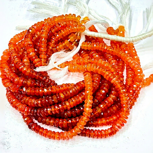 Cuentas de Cornalina Natural Sombreada Facetada en Forma de Rondelle, 5MM, Tira de 8 Pulgadas, para Fabricación de Joyas y Manualidades DIY, Venta al Por Mayor - Product Image 1