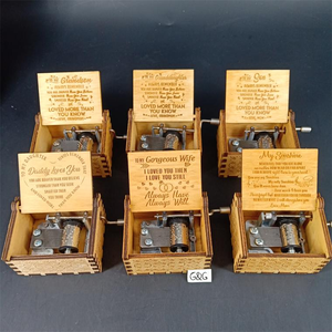 Mini <span class=keywords><strong>caja</strong></span> de música con manivela de madera en stock de fábrica <span class=keywords><strong>para</strong></span> regalo de cumpleaños - Product Image 6