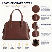 Nouveauté 2026 : Sac à main minimaliste style The Row en cuir Cordovan pleine fleur, sac Boston pour femme, sac fourre-tout de luxe de créateur