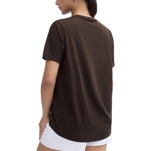 FOXA T-shirt de sport à manches courtes et col en V pour femme, coupe ample, respirant, haut de yoga - Product Image 1