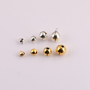 Petites clochettes plaquées cuivre couleur or argent KC, accessoires de bijoux DIY, fournitures de décoration de Noël, outils d'artisanat, sous licence - Product Image 4