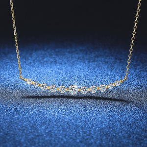 S925 Collar de plata pura 1,1 quilates Moissanite sonrisa colgante lujoso collar de moda clásico de gama alta para mujeres para fiestas - Product Image 2