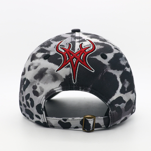 High Quality Leopard Print 6 Panel <b>Baseball</b> <b>Cap</b> Custom Alignment Embroidery Logo Across Brim and Front - Product Image 3