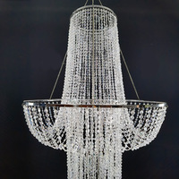 Accesorios para Bodas, Lámpara Colgante, Candelabro de Acrílico con Cuentas, Decoración de Techo para Fiestas y Bodas, Iluminación de Fondo para Escenarios