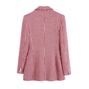 Giacca Casual da <span class=keywords><strong>donna</strong></span> <span class=keywords><strong>in</strong></span> <span class=keywords><strong>Tweed</strong></span> doppiopetto manica lunga da <span class=keywords><strong>donna</strong></span> - Product Image 2