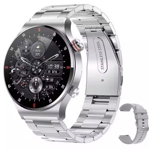 Smartwatch QW33 da <span class=keywords><strong>Uomo</strong></span> con Touchscreen Completo, Impermeabile, Fitness Tracker, Monitoraggio del Sonno, Fotocamera, Cinturino in Acciaio - Compatibile con iOS e Android - Product Image 1