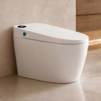 Toilette intelligente de luxe moderne, monobloc carrée en céramique, avec télécommande, bidet intelligent électrique, toilette intelligente à poser au sol