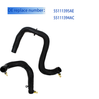 1 pièce de tuyau de refroidissement de radiateur supérieur et inférieur compatible avec Jeep Wrangler 3.6L V6 2012-2018 OE 55111395AE 55111394AC