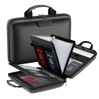 Bolsa de Acordeón Rígida Impermeable y Resistente al Fuego, Organizador de Archivos Multicapa A4 con Cierre de Contraseña para Seguridad en Viajes