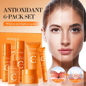 OEM BIOAQUA etiquetas privadas vitamina C blanqueamiento antioxidante nutritivo cuidado de la piel facial 6 piezas conjunto traje caja de regalo para <span class=keywords><strong>mujer</strong></span> - Product Image 1