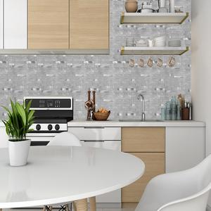 <span class=keywords><strong>Azulejos</strong></span> Autoadhesivos de Aluminio de 4mm de Grosor para Decoración de Paredes, Resistentes al Agua, para Cocina y Baño, Venta Directa de Fábrica - Product Image 4