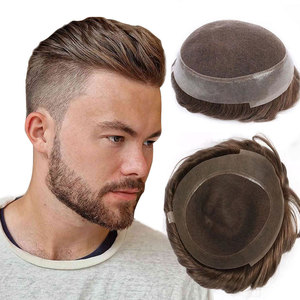 Ampia Disponibilità di Toupet da <span class=keywords><strong>Uomo</strong></span> con Base Australiana, Capelli Umani Europei 100% Vergini, Cuticole Allineate, Nodi Decolorati, Colore Marrone - Product Image 1