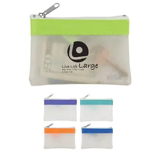 Wholesale Coin Bag Promotional Gift Zipper Plastic PVC Small Coin Purse With Key Ring with Logo