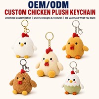 Porte-clés Mascotte en Peluche Personnalisé en Forme de Poulet avec Logo, Service d'Échantillonnage Rapide, Service de Conception Personnalisée, Cadeau Promotionnel d'Usine OEM ODM